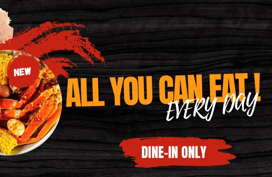 New! All you can eat every day! Dine in only. icon